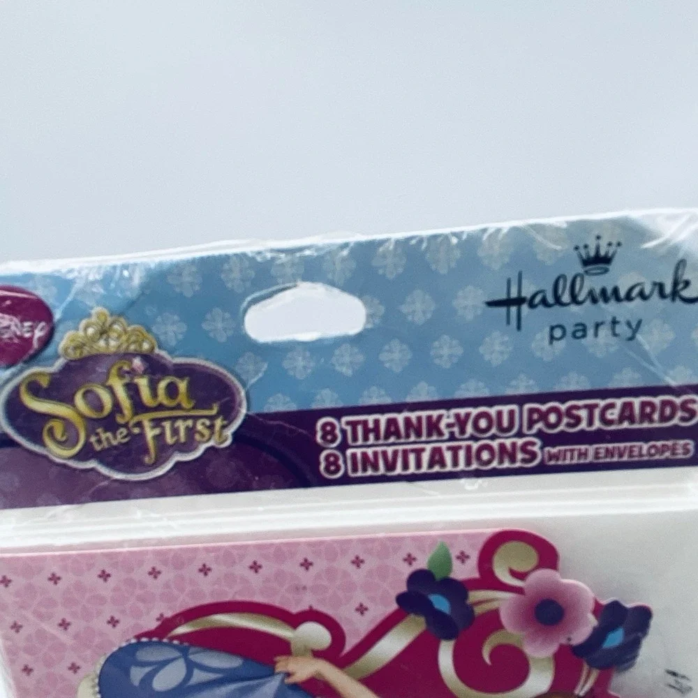 Disney Sofia the First Princess Invitations & thank you postcards with envelopes